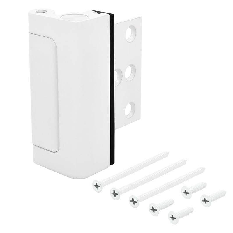 HardwareX Supply Door Reinforcement Lock, Privacy Door Latch Harden Construction 3"" Stop, White - Image 1